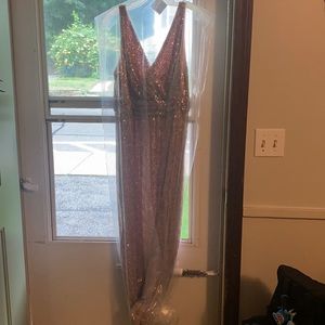 Rose Gold Sequin Bridesmaids Dress